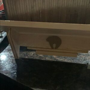 Wooden Bear Silhouette Wall Shelf